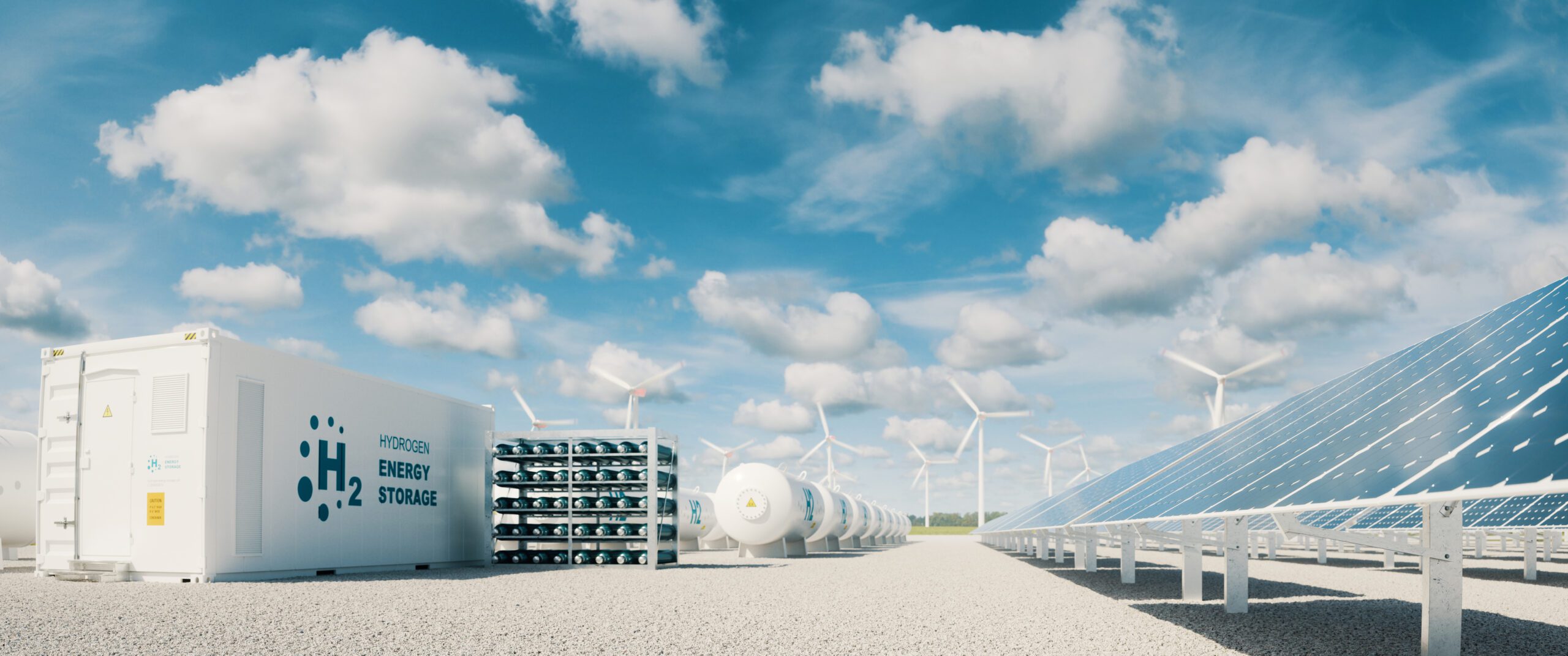 Modern hydrogen energy storage system accompaind by large solar